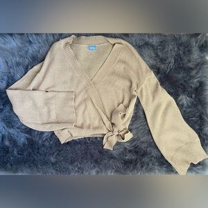 Tan wrap sweater